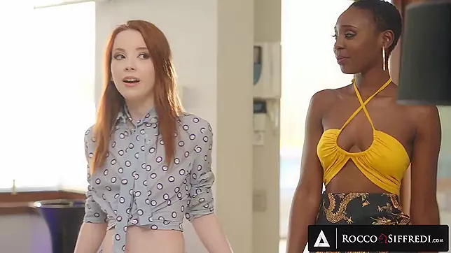 Raw & Steamy ~ Sensual Redhead & Ebony BFF Share Intense Toyplay, Black Cherry Popping