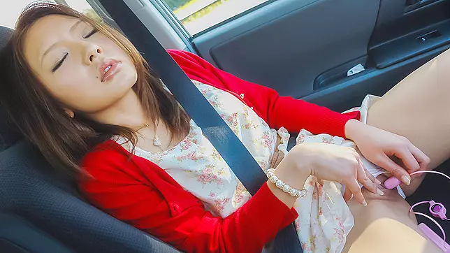 Amateur Babe Gets Wild with Japanese Dildo in Car, Pussy Soaking Wet, OMG!