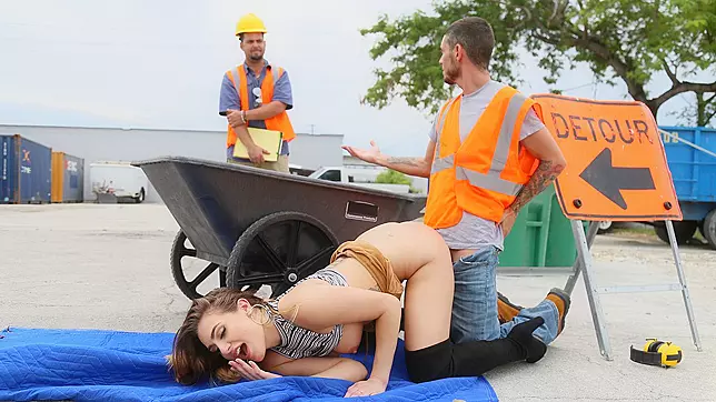 Hardcore Threesome Hammering with Horny Builders - Wet and Wild Fun!