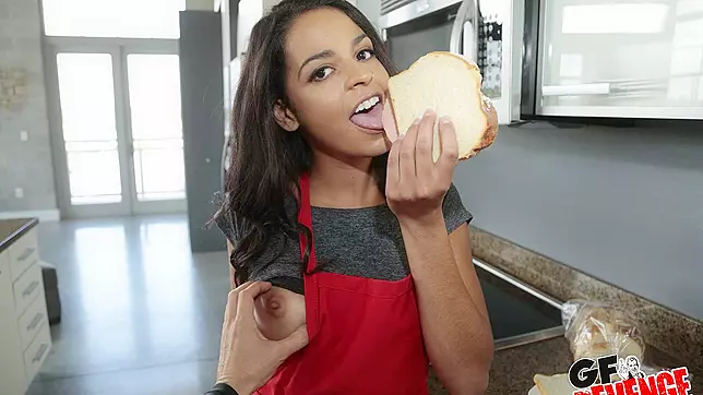 Cute Teen Cooks Up a Storm in the Kitchen with a Big Cock Surprise.