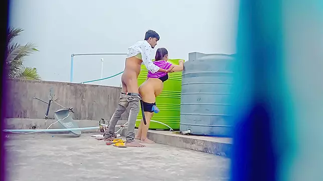 Indian Sex Leak, Nephew Fucks Whore Auntat Roof! Plz Don't Cum Inside Pussy!