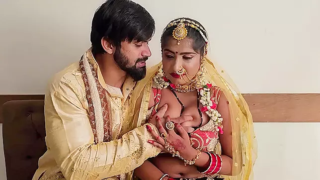 Enchanting Indian Bride Exhibits Her Desirable Desires With Her Adoring Husband!
