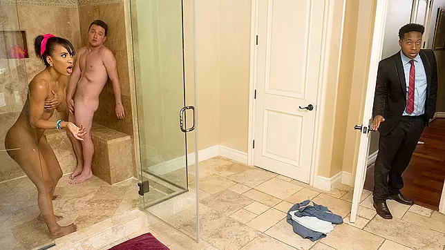 Showering with 1*** stepsister ends wit passionate sneaky sex