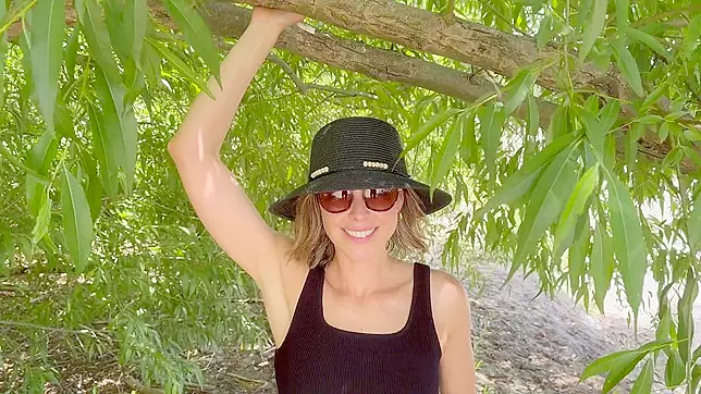 MILF Wife does huge public double cum swallow at beach after husband watches her fuck friend