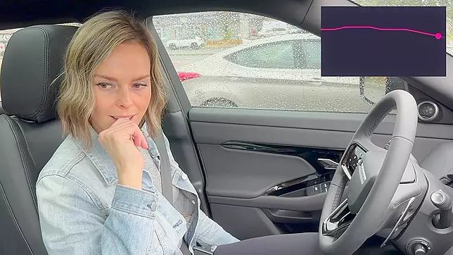 Cumming hard in public drive thru with Lush remote controlled vibrator