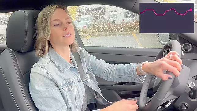 Cumming hard in public drive thru with Lush remote controlled vibrator