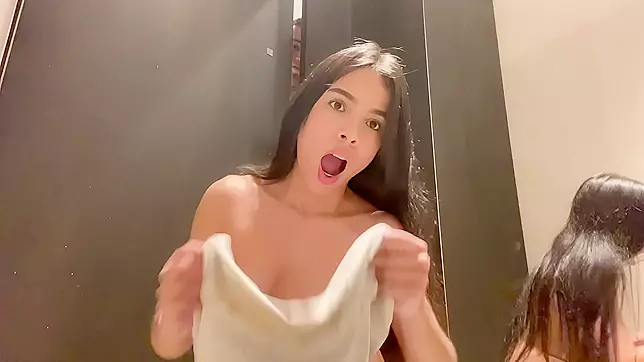 They caught me in the store fitting room squirting, cumming everywhere