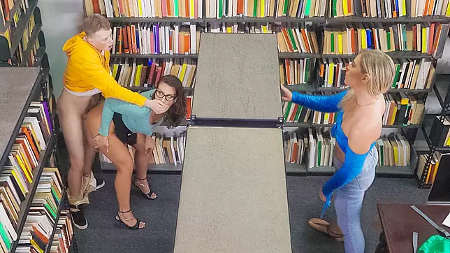 Sneaky Librarian Gets College Cock - Lil Humpers