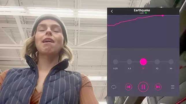 Naughty Nympho Cums Like a Fountain in Supermarket – Lush Remote Insanity!