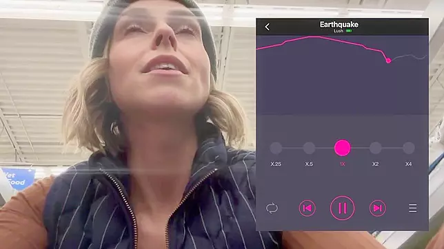 Naughty Nympho Cums Like a Fountain in Supermarket – Lush Remote Insanity!