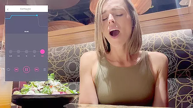 Fucking Lush Vibrator Makes Me Cum Hard as Fuck in the Middle of a Public Restaurant!