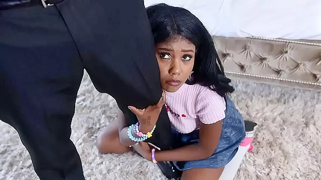 Ebony Babysitter Caught Rubbing Herself, Then Fucked Hard as Hell!