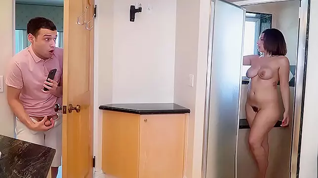 Big-Tit Stepmom Catches Stepson Watching Her in the Shower and Gets a Hardcore Pounding