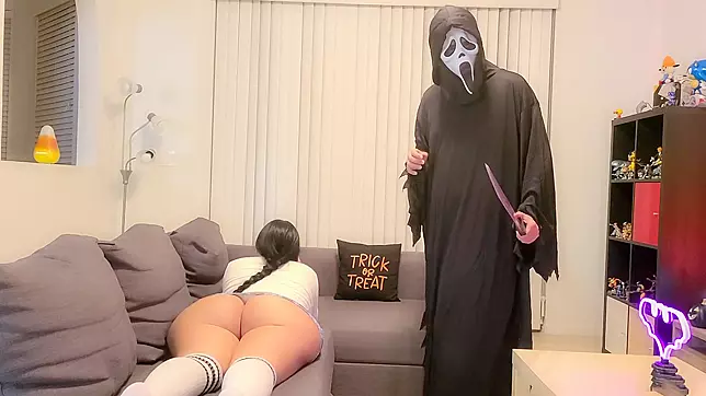 PAWG Stepsister Gets Her Ass Fucked by Horny Stepbrother on Halloween