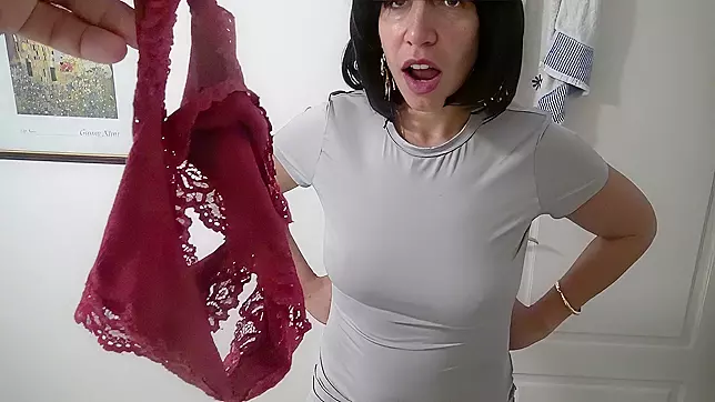 Caught My Kinky 18-Year-Old Stepson Jerking Off & Spunking on My Dirty Panties!