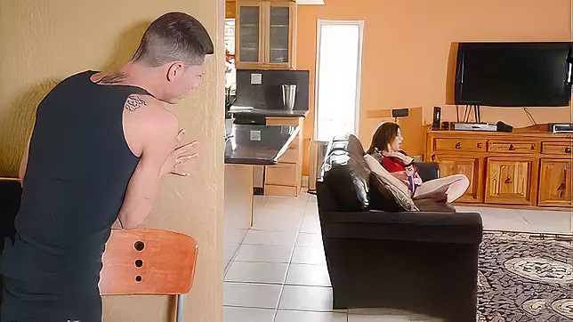 Caught Stepmom Riding Dildo, She Checks Out My Dick
