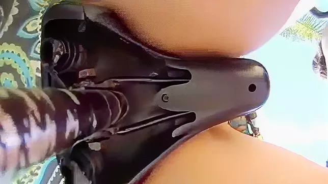 Hot Naughty Blonde Uses Bike Seat to Fuck Her Tight Pussy in Public