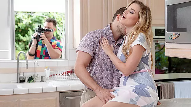 Cheating Mom Gets Fucked by Neighbor, Son Spies and Takes Raunchy Pics