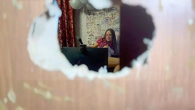 Peeping Through a Wall Hole, Caught My Cousin Jerking Off on Colombia Vacation