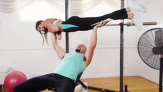 Hung gym coach lures a slender XXX hottie into getting horny with him