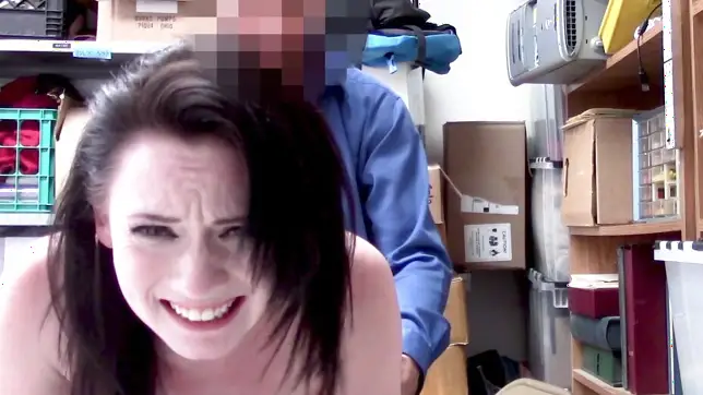 Dark haired spinner Athena Rayne gets punished with massive dick
