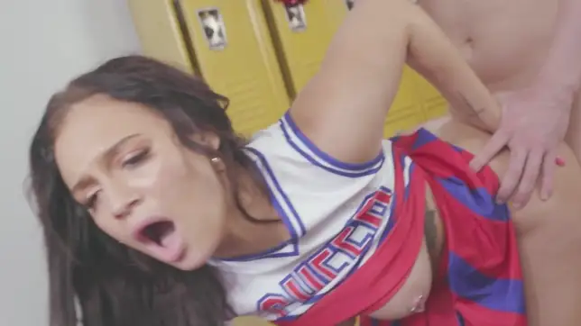 Sexy cheerleader Lexi Victoria gets fucked in the locker room