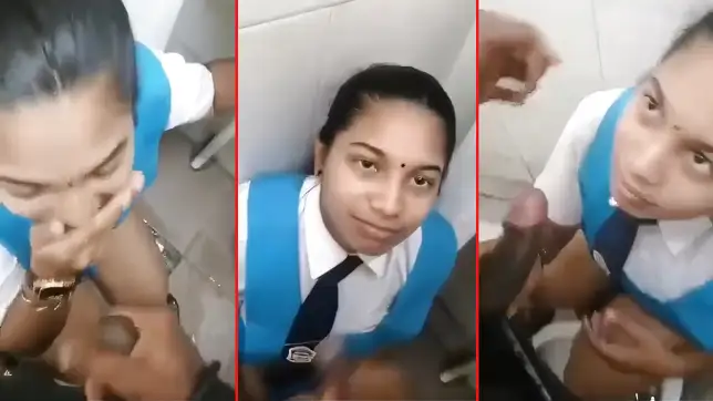 Leaked Desi MMS - Horny School Girl Give Blowjob Teacher In College Toilet