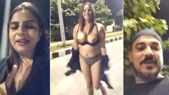 Leak MMs - Horny Pakistani Wife Flashes Her Tits and Fingers Her Pussy in the City Streets