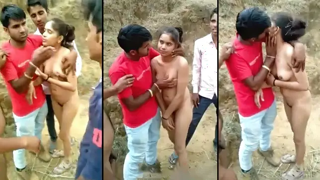 Slutty Bare Village Desi Teen Busted Sucking and Pounding Her Lover's Hard Dick Outdoors