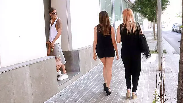 Shameless Spanish chick sucks big XXX submarine in a public place