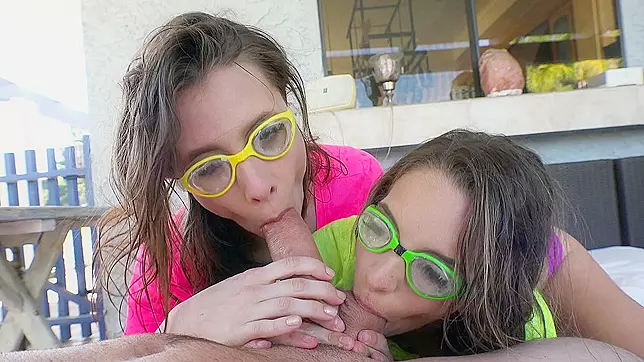 Drool over intense cock sucking by lewd Anya Olsen & Kimmy Granger?