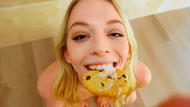 Sensual Lily Larimar Devours Sensational Sperm-Filled Cookie