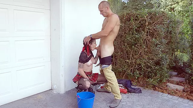 Sensual, Horny Brunette Nikki Hearts Sucks Dick, Licks Balls in Rough Outdoor XXX Video