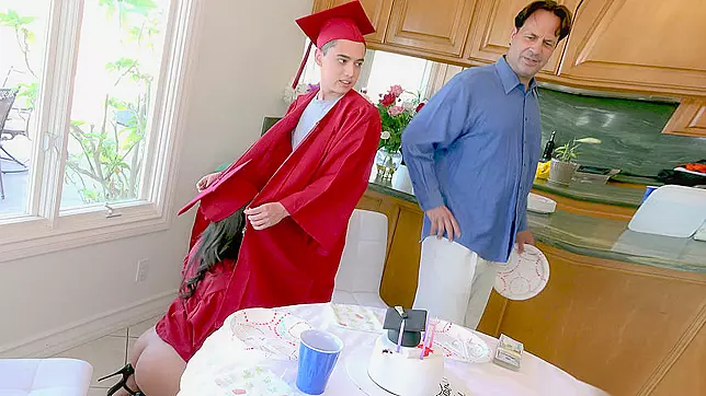 Teens celebrated their graduation with a naughty XXX blowjob session