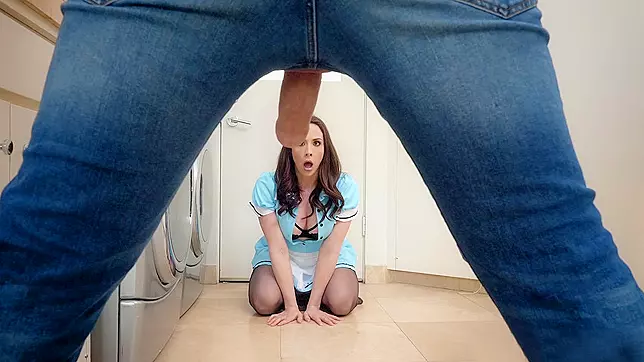 Chanel Preston orally worships Keiran's cock and balls