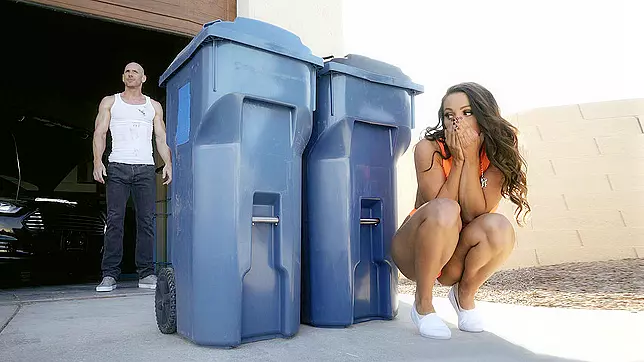 Abigail Mac spies on Johnny Sins in the shower
