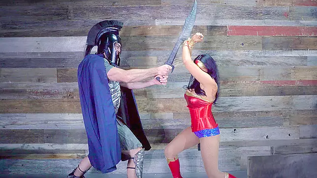 Romi Rain transformed into Wonder Woman and fought for justice