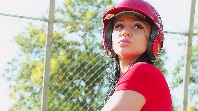 Audrey Bitoni hit the field for a little batting practice