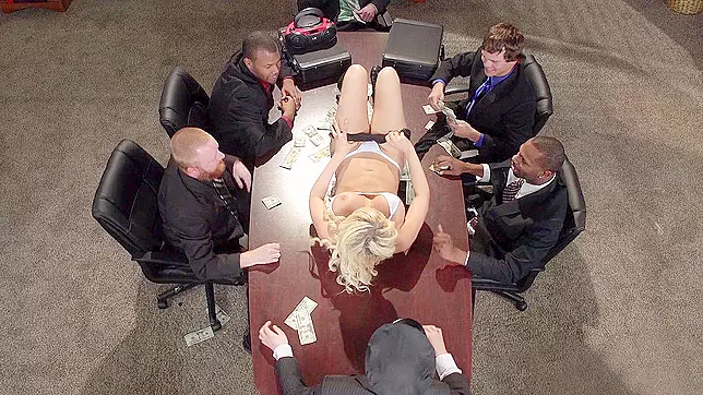 Kagney Linn Karter gives all the shady gangsters a striptease show