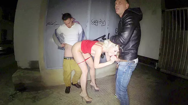Night is a good time for Sweden blonde to have XXX fun in the street