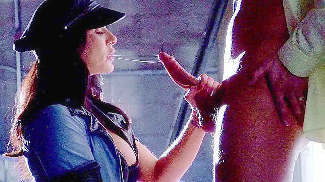Kendra Lust sucking hard dick in an empty warehouse