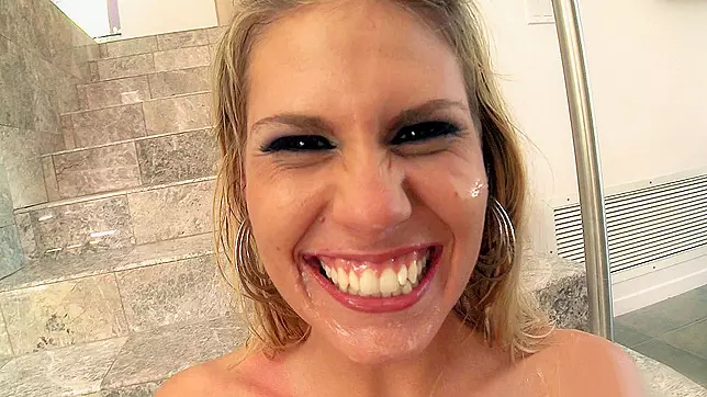 Charisma Cappelli receiving nice load in and around her mouth