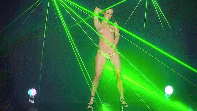 Jada Stevens solo posing with great laser show