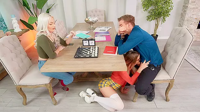 Khloe Kapri is sucking Danny D's huge cock under the table