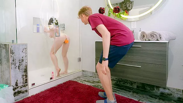 Spying Stepson Can't Resist Jessica's Shower Show ~ XXX Video