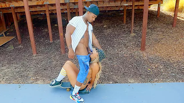 Outdoor XXX Video ~ Carmen Caliente Sucks Mazee The Goat's Cock in Nature