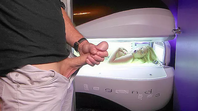 Teen Rikki Rumor Sucks Huge Cock in Tanning Salon, Must-XXX Video