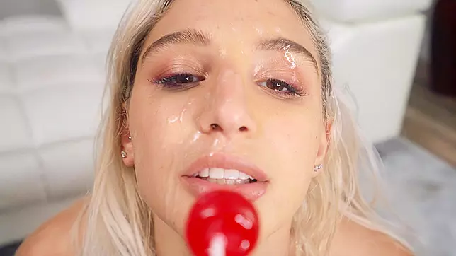 Abella Danger Gets Fully Cum-Covered in Lollipop-Loving XXX Video