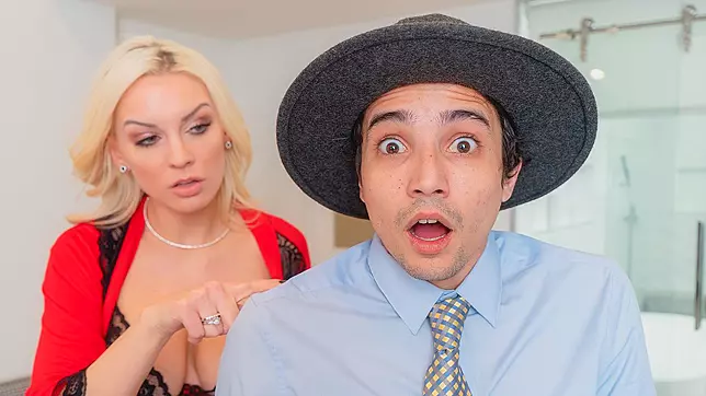 Busty MILF Fucks Peeping (Fake) P.I. Ricky Spanish After He Caught Her Rubbing Pussy!
