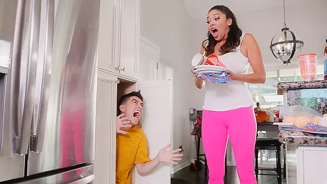 Busty MILF Shows Jordi Who's Boss After Catching Him Peeping in Her Bedroom!
